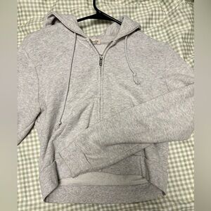 John Galt/ Brandy Melville grey cropped zip up hoodie